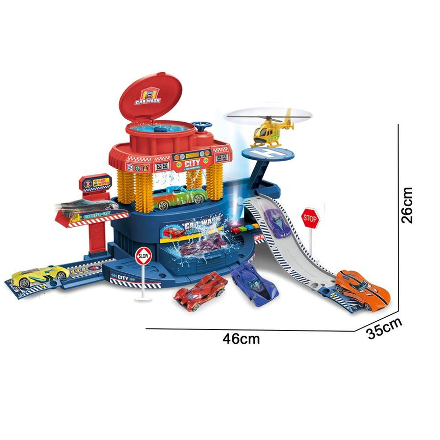 Interactive Color Changing Blue City Car Wash Set