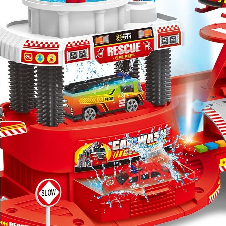 Interactive Color Changing Fire Car Wash Set