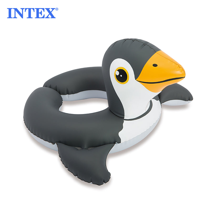 INTEX Cute Animals Split Swim Rings - 3-6 years Black Penguin