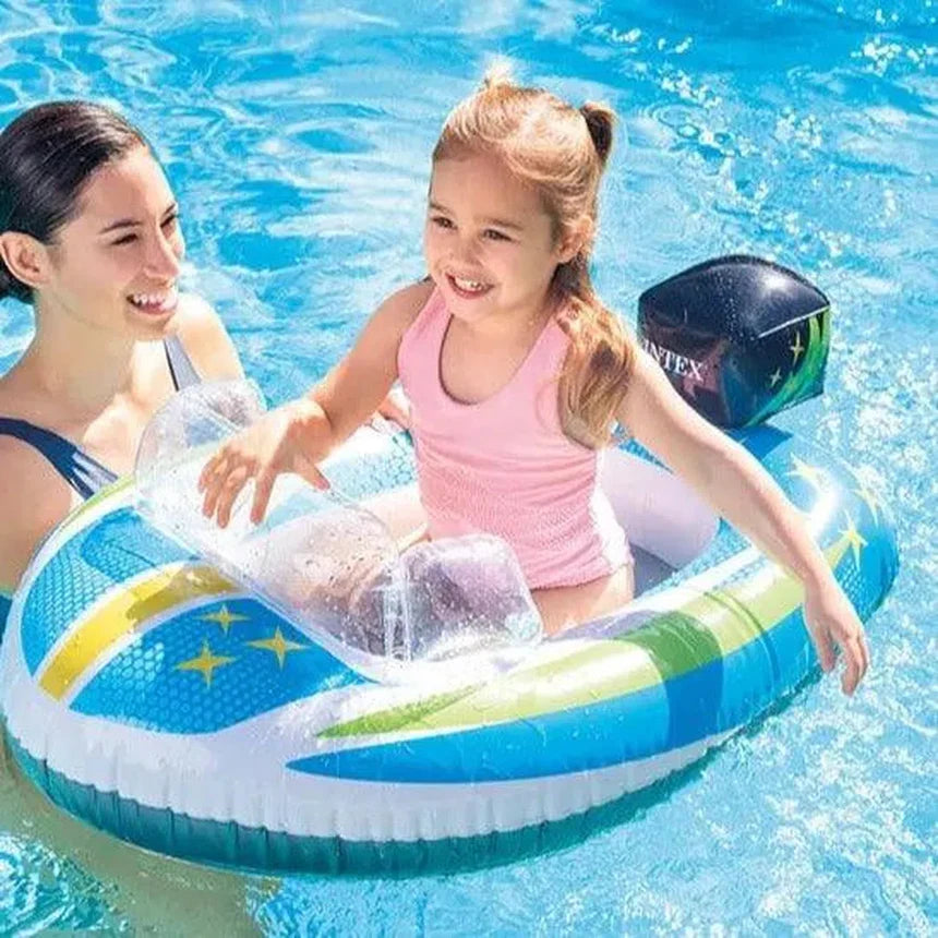 INTEX Inflatable Pool Ride-On Floats – Plane, Fish & Boat blue