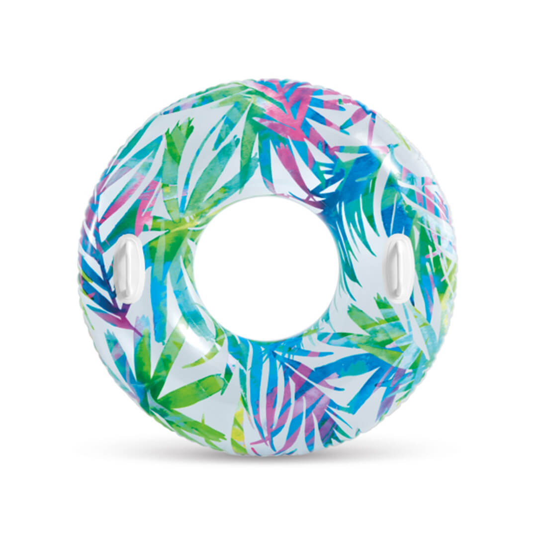 INTEX Inflatable Transparent Tropical Tubes - Ages 9+ Tropical Leaves 97cm