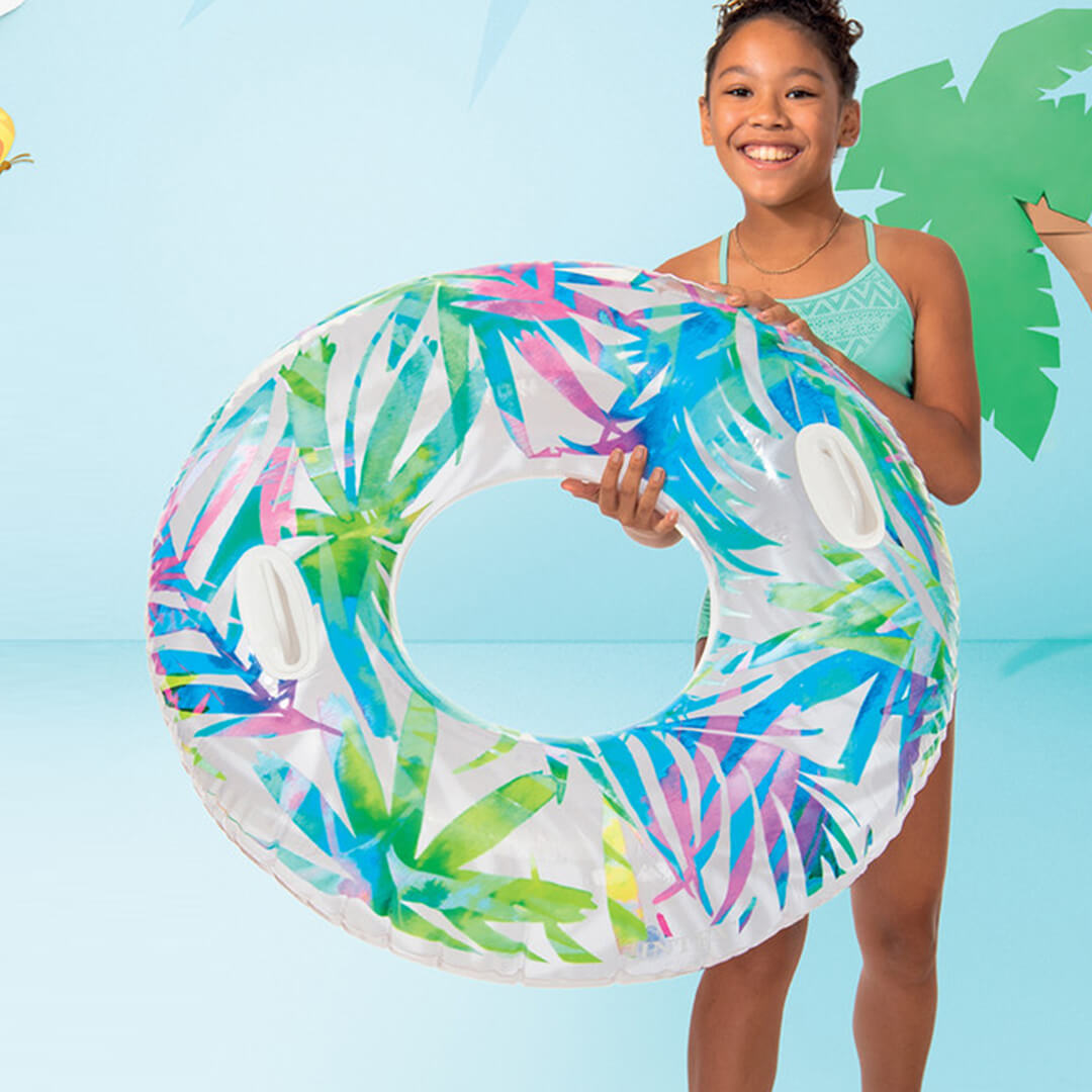 INTEX Inflatable Transparent Tropical Tubes - Ages 9+