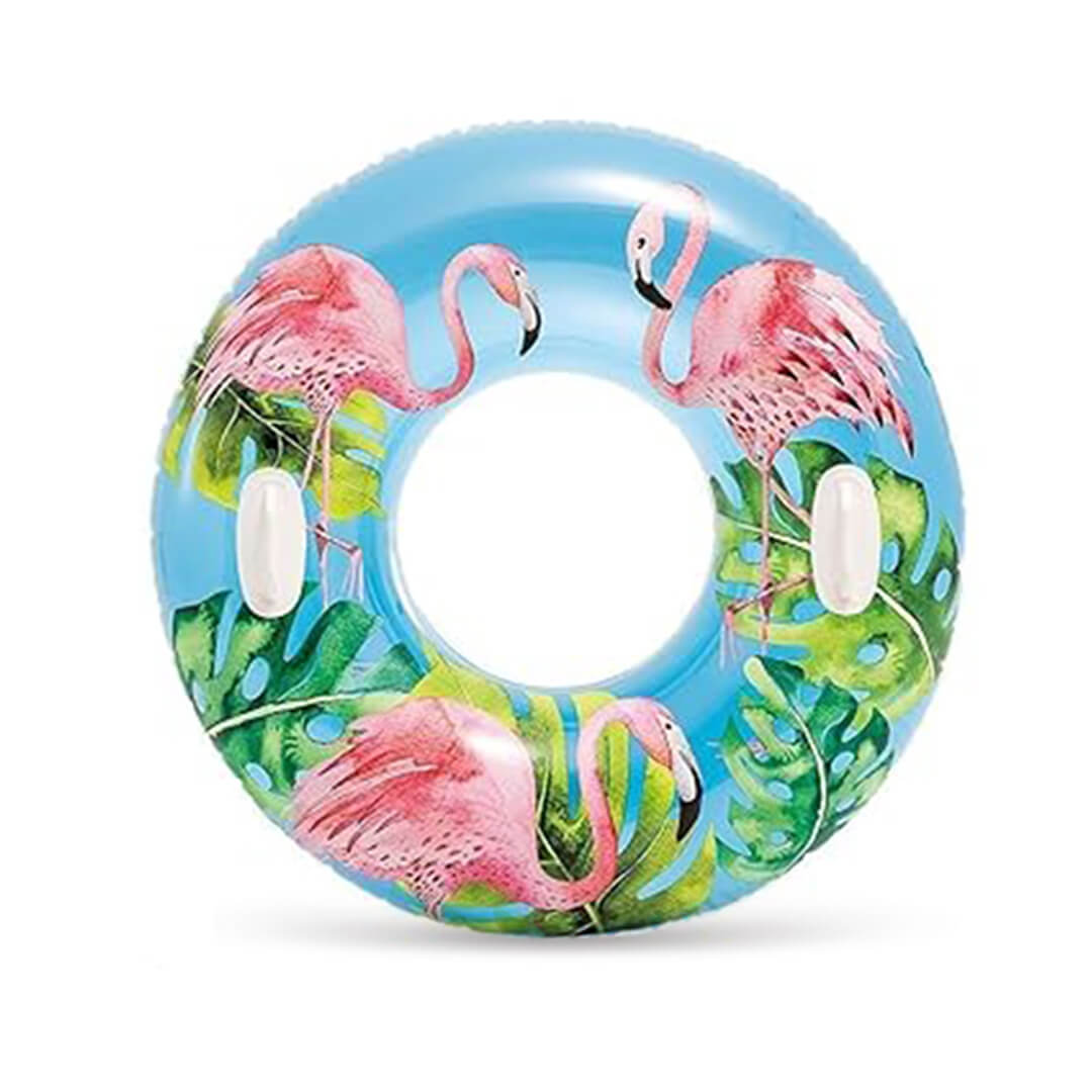 INTEX Inflatable Transparent Tropical Tubes - Ages 9+ Flamingo 97cm