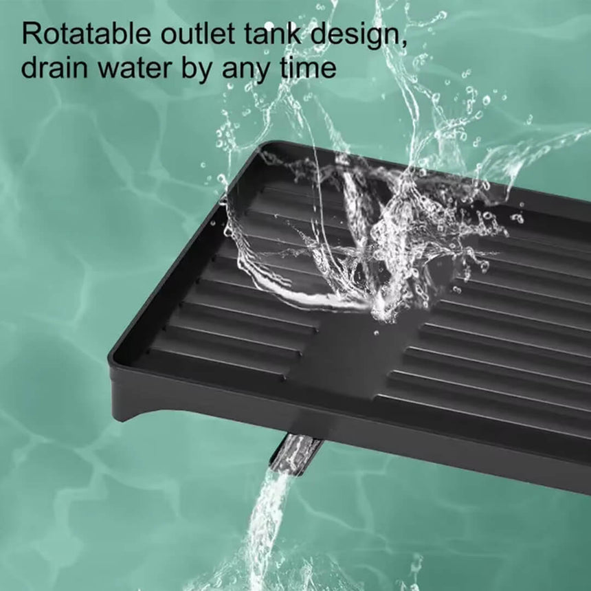 Iron double-layer dish rack with utensil holder