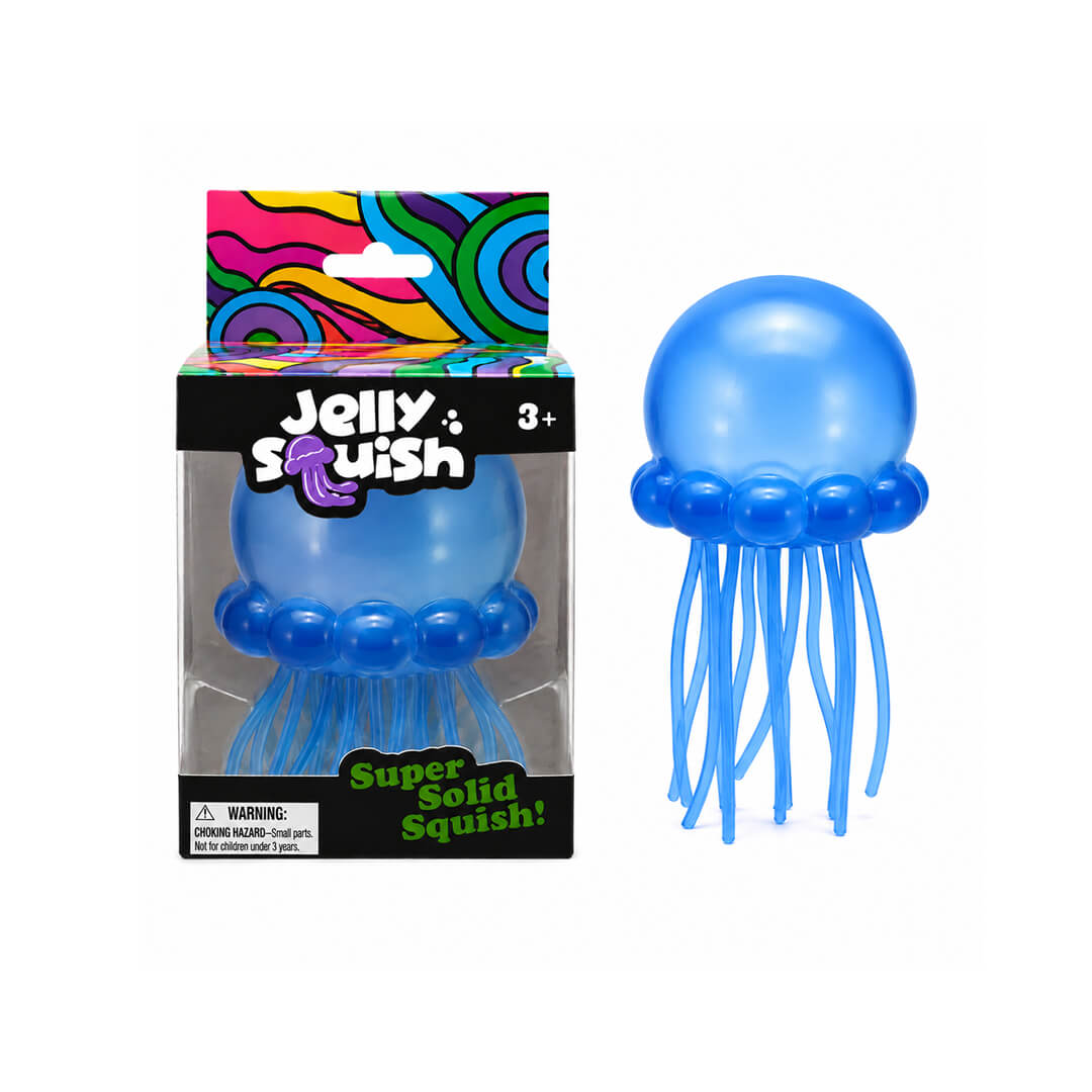 Jelly Squish sensory squeeze toy for kids, blue color