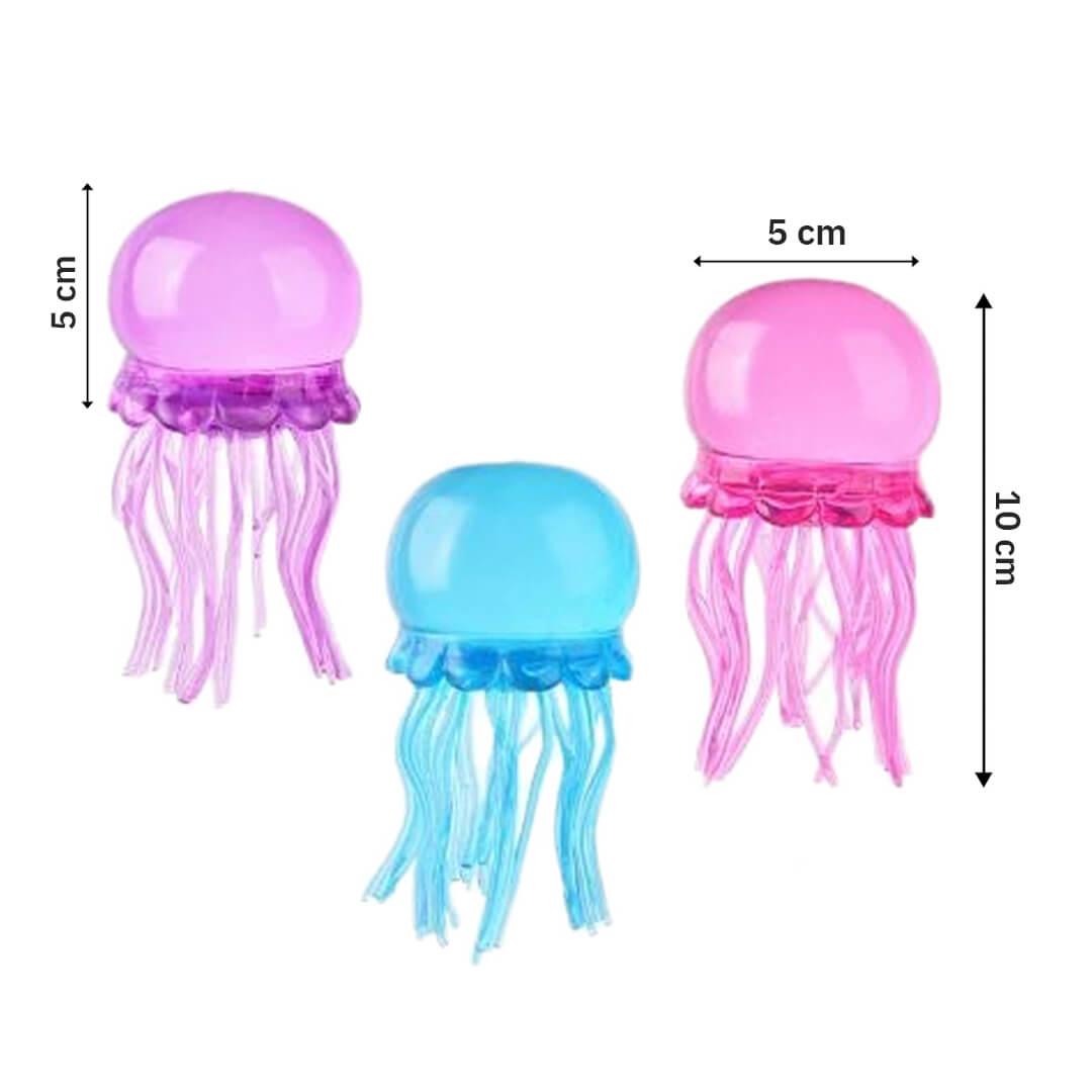 Jelly Squish sensory toy in blue, pink, and purple colors.
