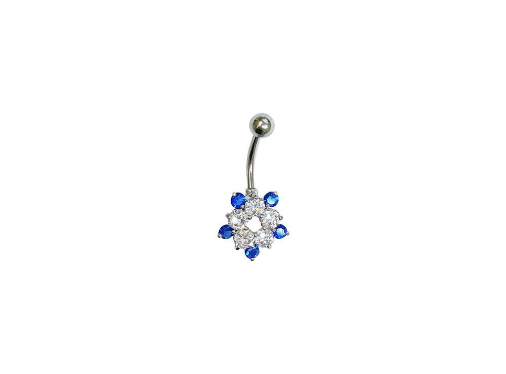 Medisept Stainless Steel Belly Pierce Jewelry Single Daisy Sapphire