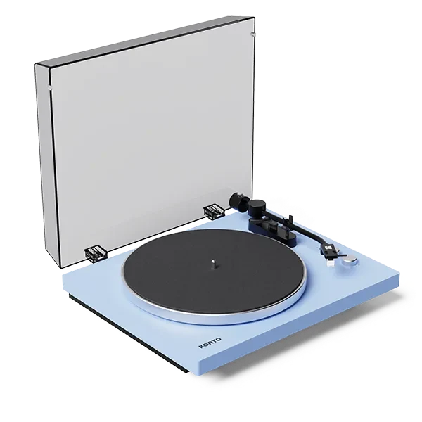 Kanto OBI3 Turntable with Bluetooth 5.3, Preamp, and Pitch Control, Ice Blue