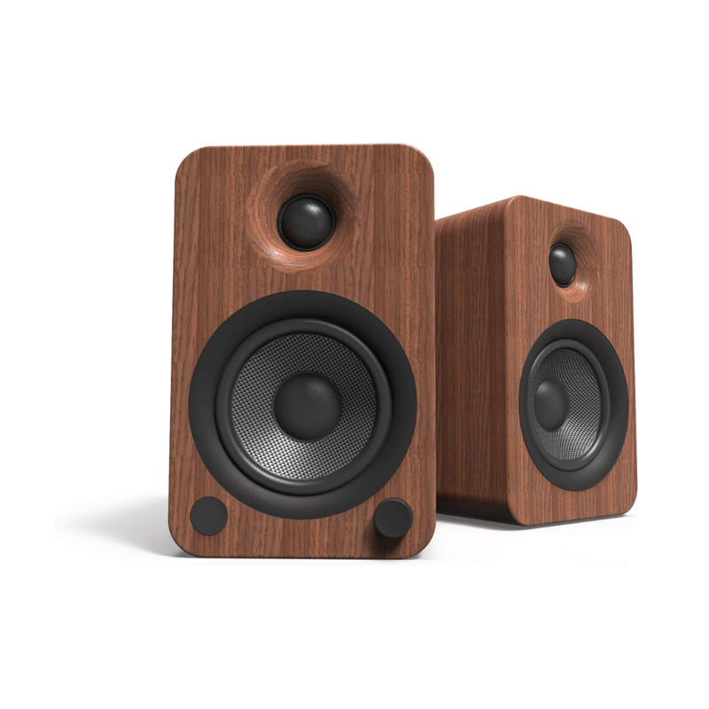 Kanto YU4 Powered Bookshelf Speakers, Walnut (Sold in Pairs)