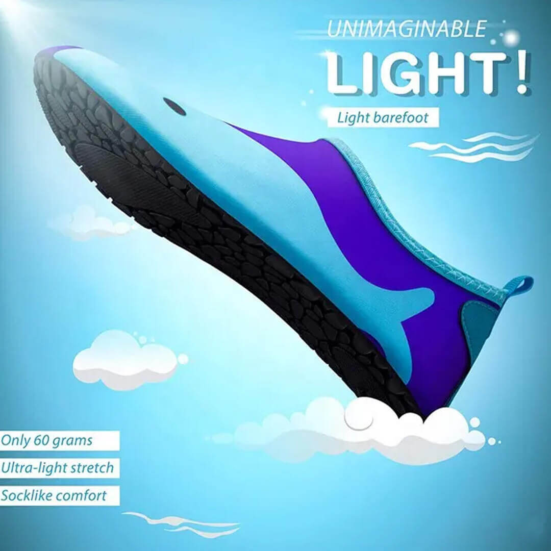 Blue Whale Water Shoes for Kids – Quick-Dry & Soft