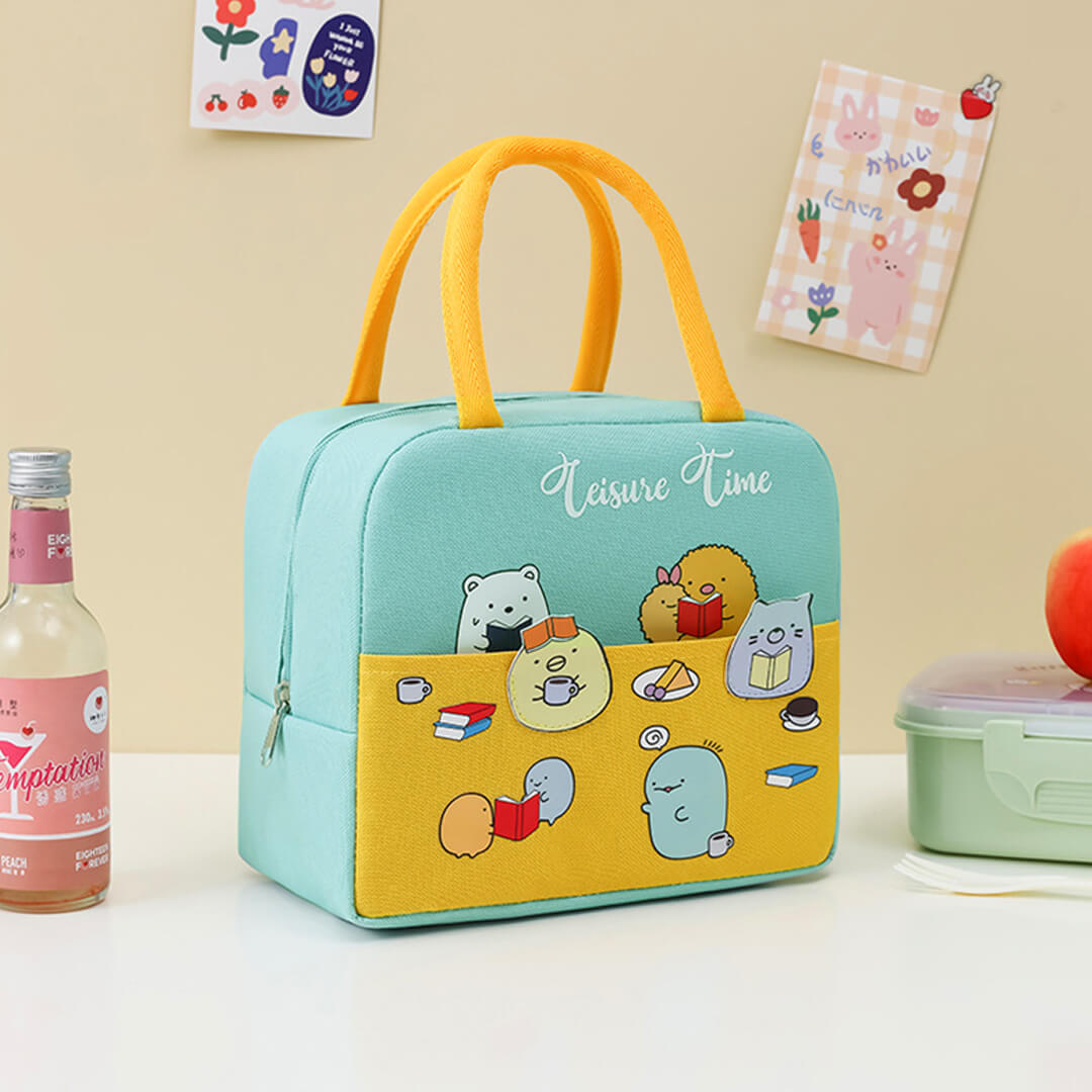 Cute cartoon lunch bag with insulated interior