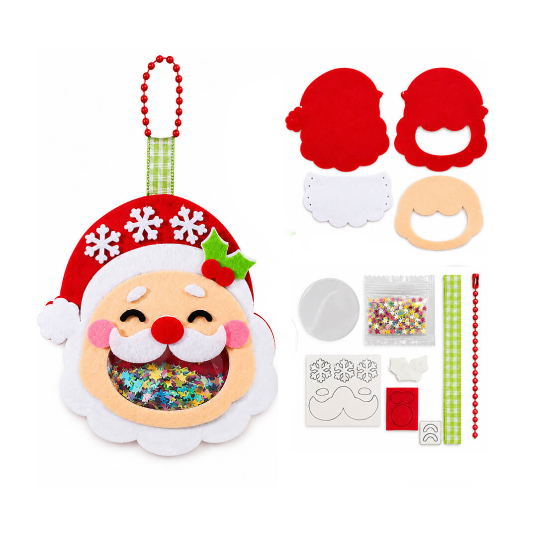 DIY Santa felt ornament assembly pieces