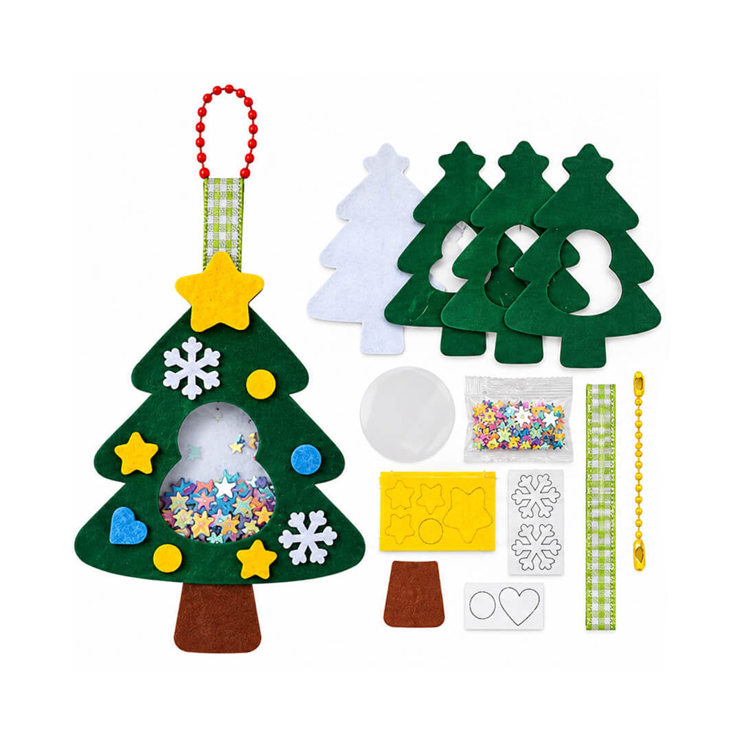 DIY Christmas tree felt ornament assembly pieces