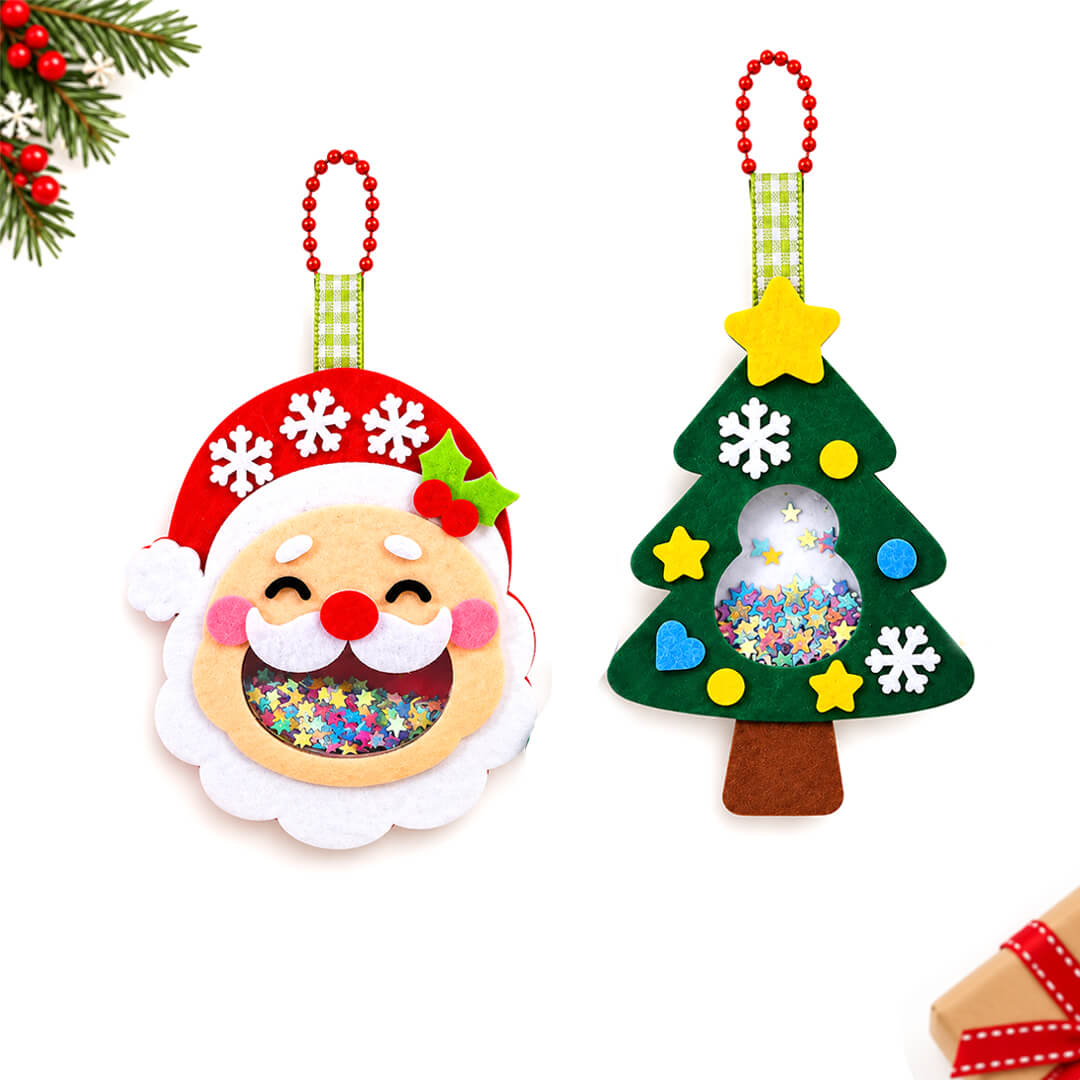 Kids DIY felt Christmas shaker ornament craft kit