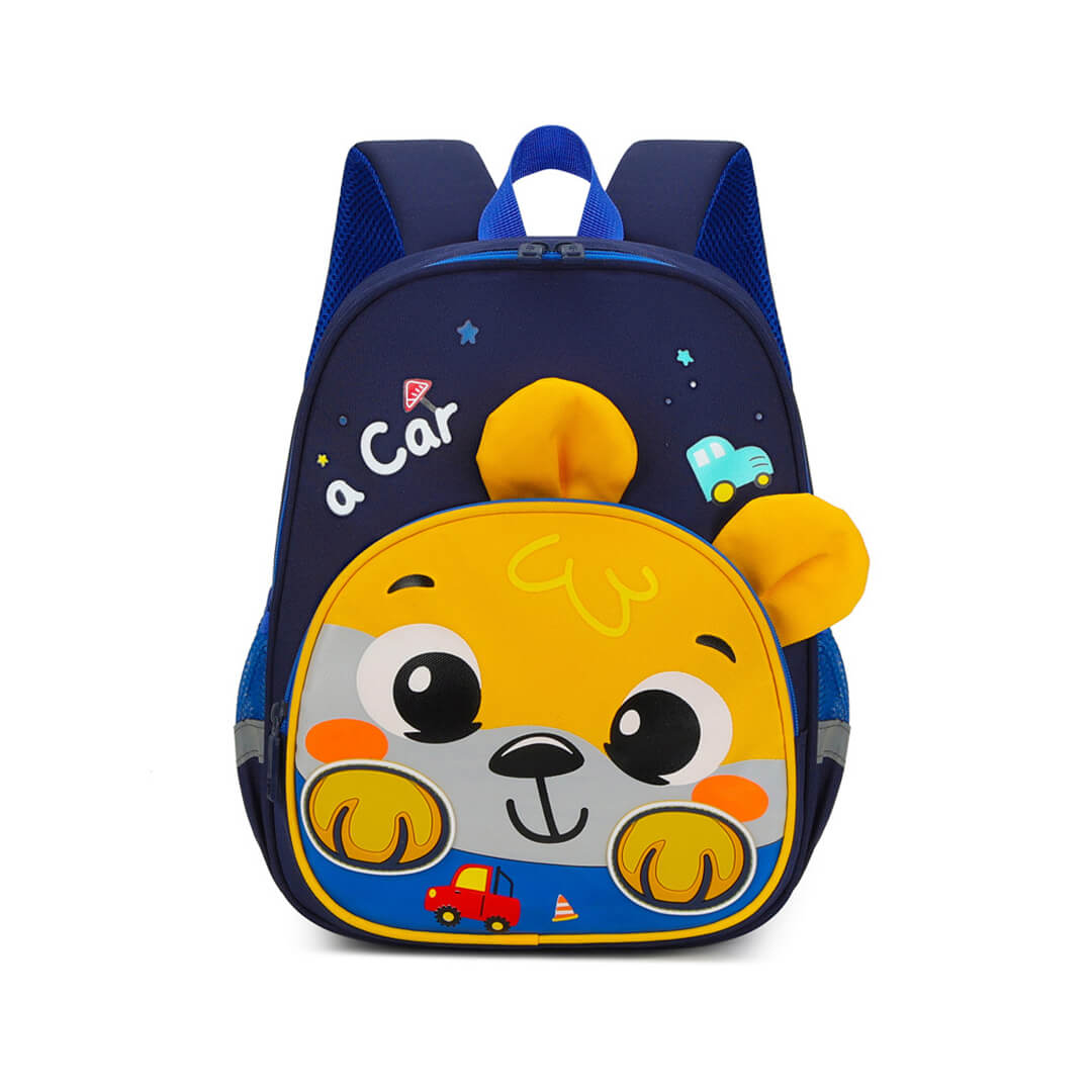 Cute bear cartoon backpack with 3D ears for kindergarten boys