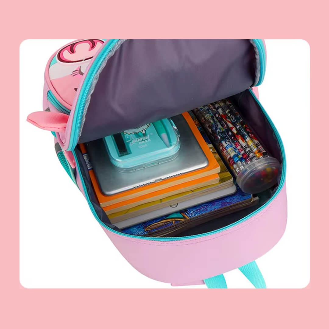 Breathable polyester kids backpack with storage compartments