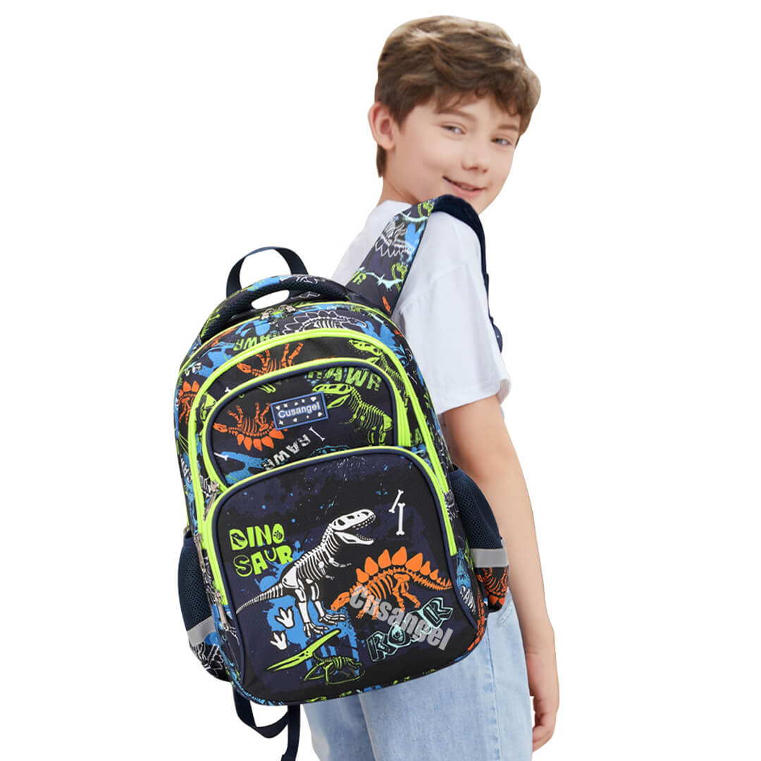 Dinosaur school backpack set for kids ages 5–10