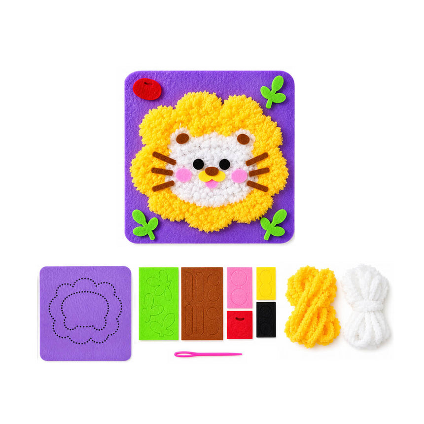 DIY lion sewing and fluffy yarn craft kit for kids