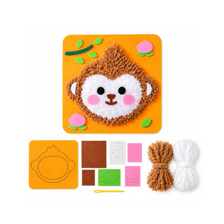 DIY monkey sewing and fluffy yarn craft kit for kids