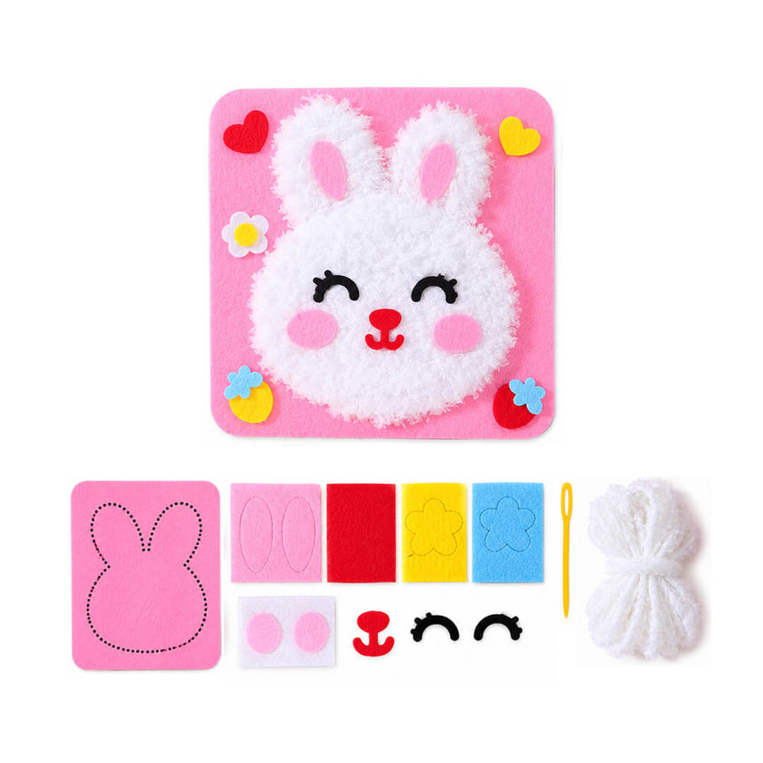DIY rabbit sewing and fluffy yarn craft kit for kids
