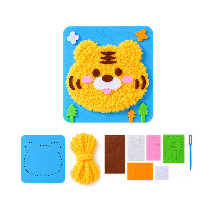 DIY tiger sewing and fluffy yarn craft kit for kids