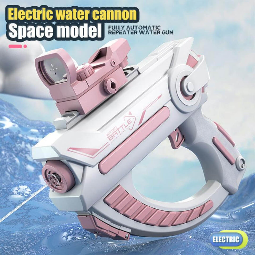 Battery-powered electric water gun in pink color for girls