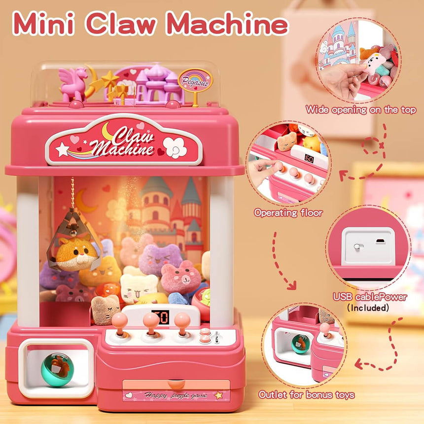 Interactive claw machine toy with bright lights and sound for children