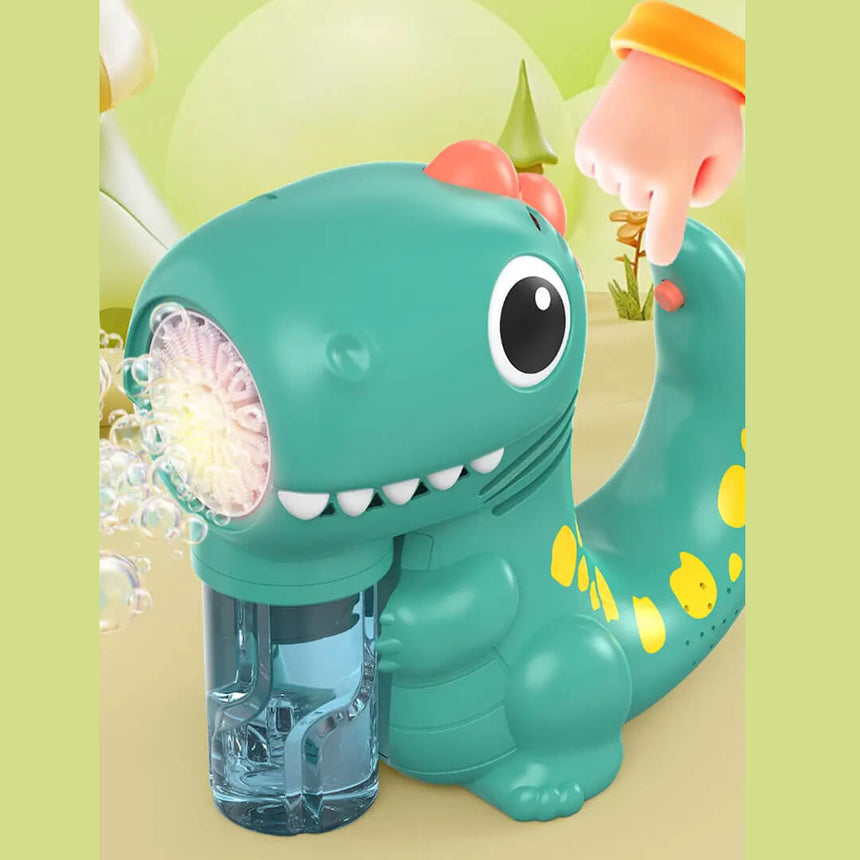 Kids Battery-Powered Dinosaur Bubble Gun for Outdoor Play