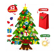 Felt Christmas tree for kids with lights and storage pouch
