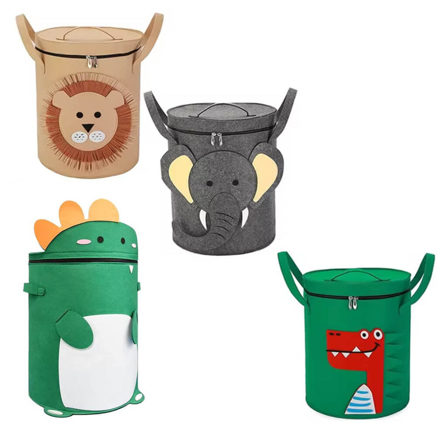 Kids felt storage bag for toys and clothes, cute animals designs