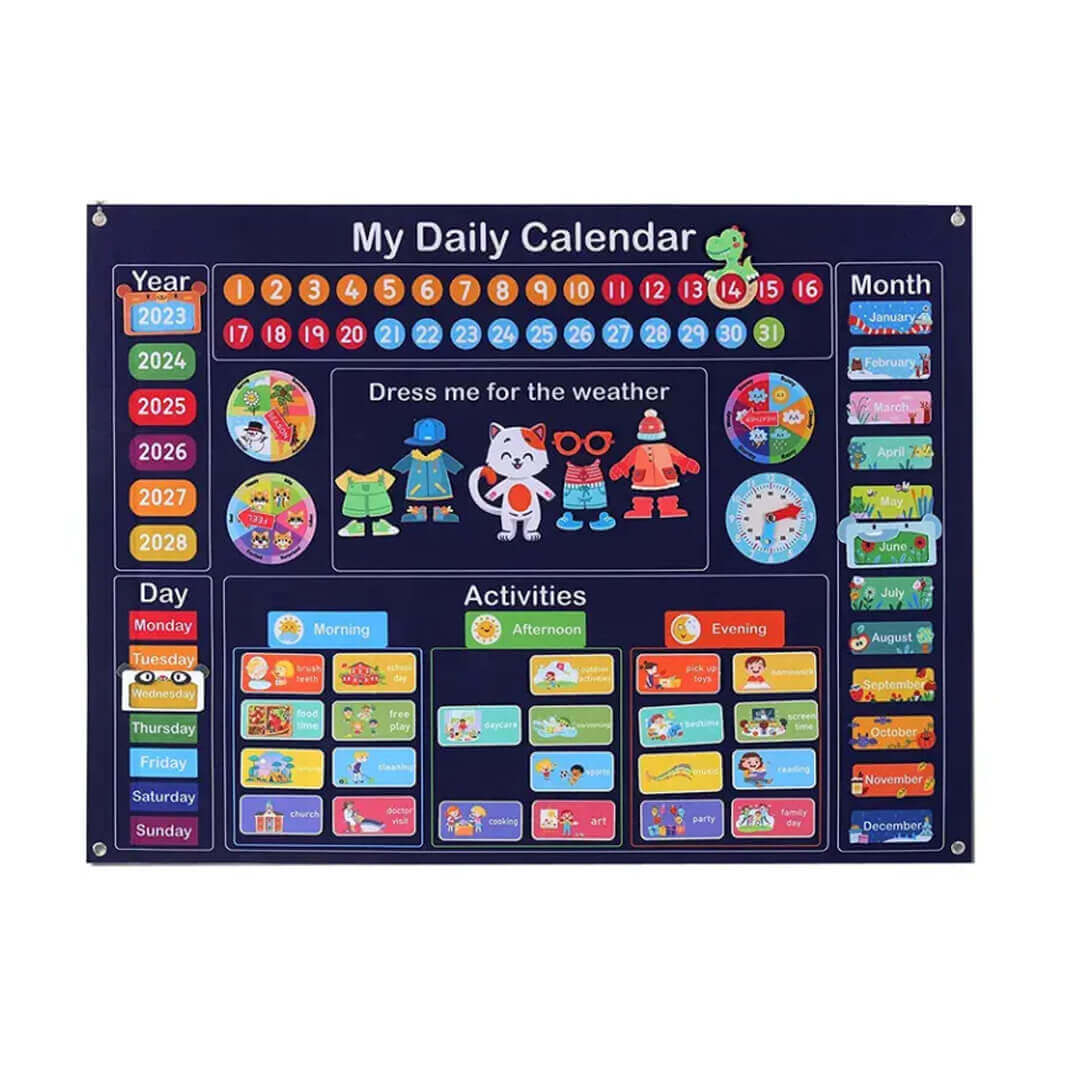 Daily Calendar interactive learning wall chart for children