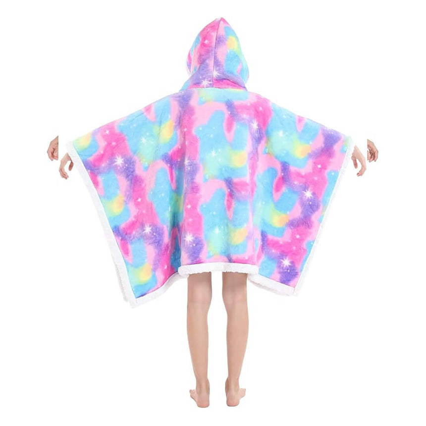 2-in-1 Kids Fleece Hoodie Blanket - Vibrant Colors