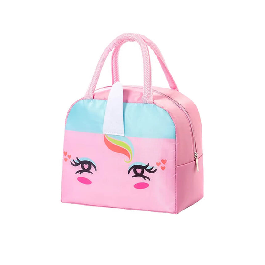 Pink unicorn insulated lunch bag for kids