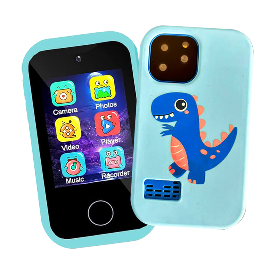 Multi-function Touchscreen Kids Smart Phone + 32GB Memory Blue Dino
