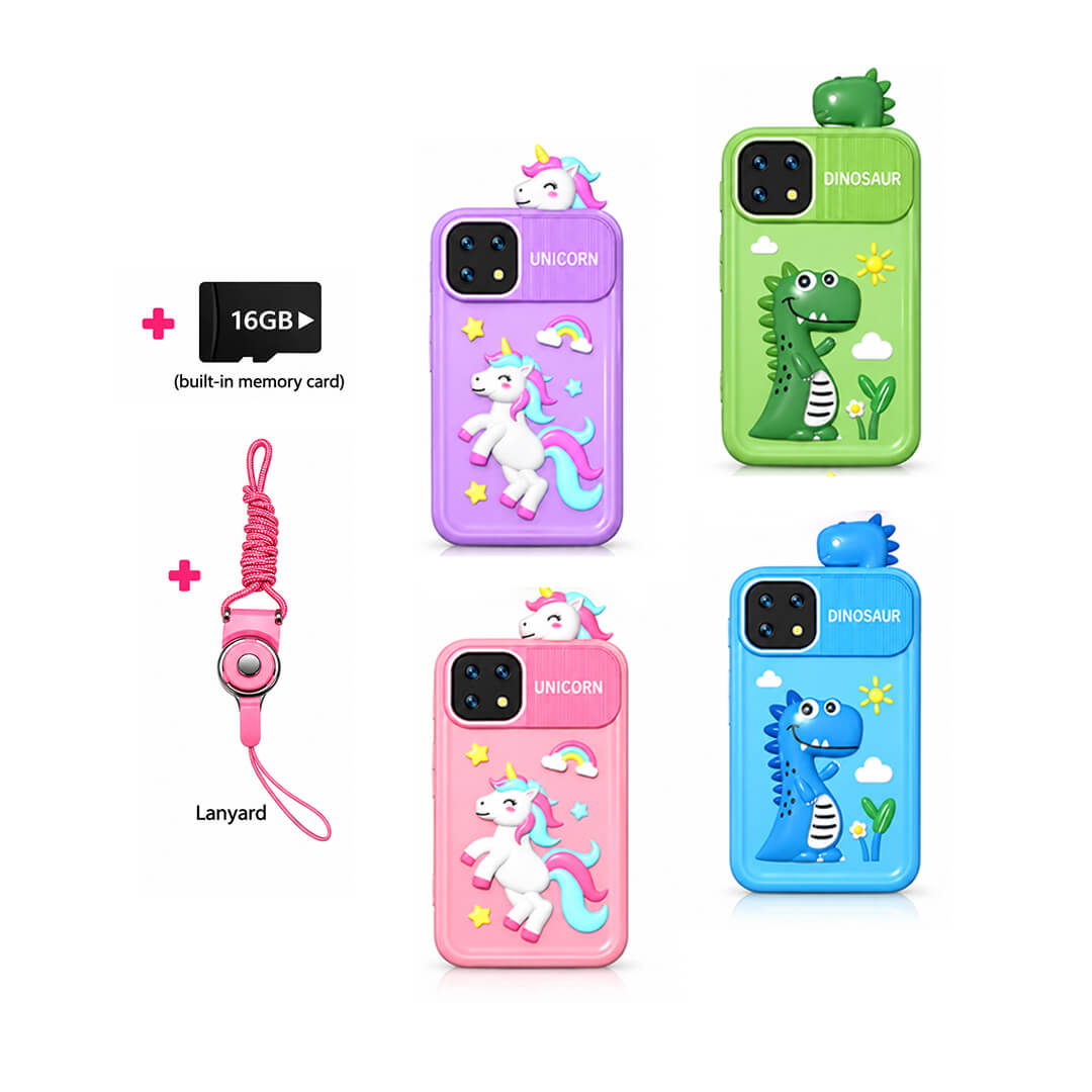 Unicorn & dinosaur smartphone toy with touchscreen and 16 GB memory