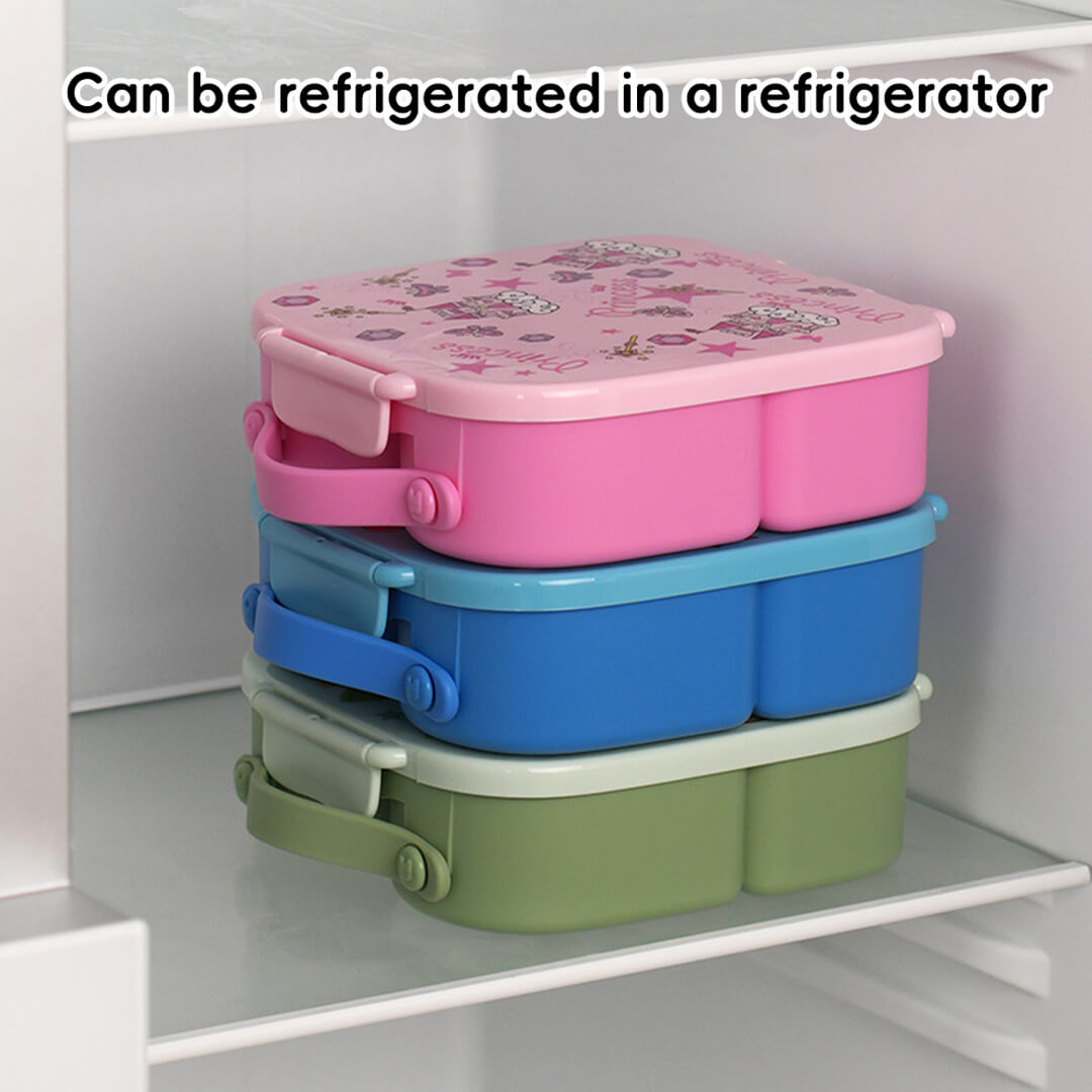 Bento lunch boxes, with 3 themes for boys and girls, can be refrigerated.