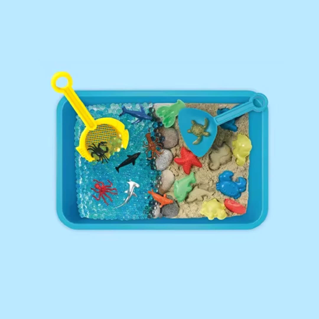 Ocean-themed sand toy with sea creatures