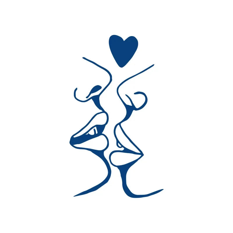 Kissing Small Jagua Tattoo