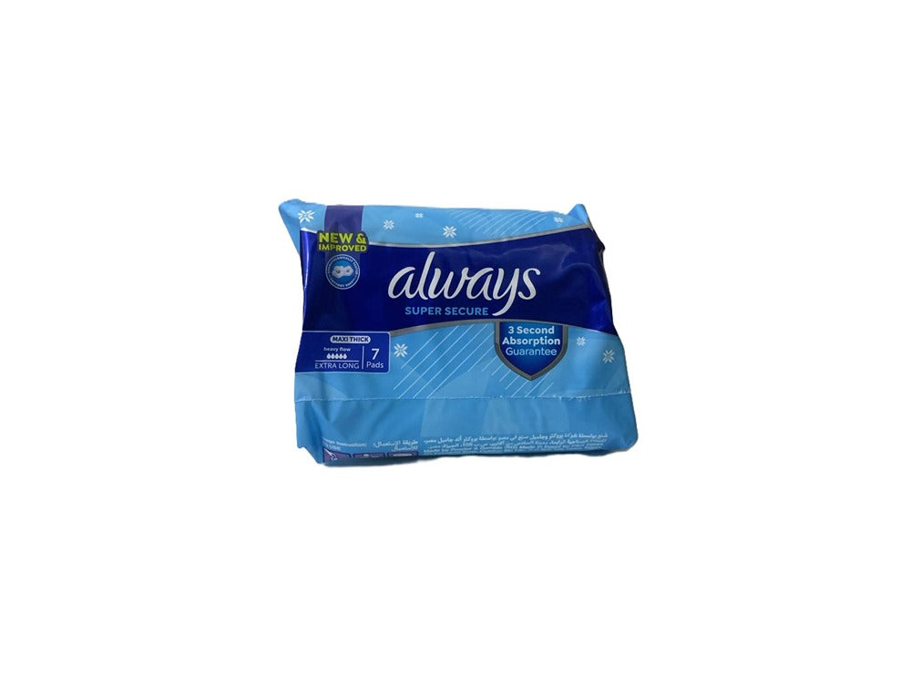 Always Maxi Thick Extra Long 3In1 Pads 7 pieces