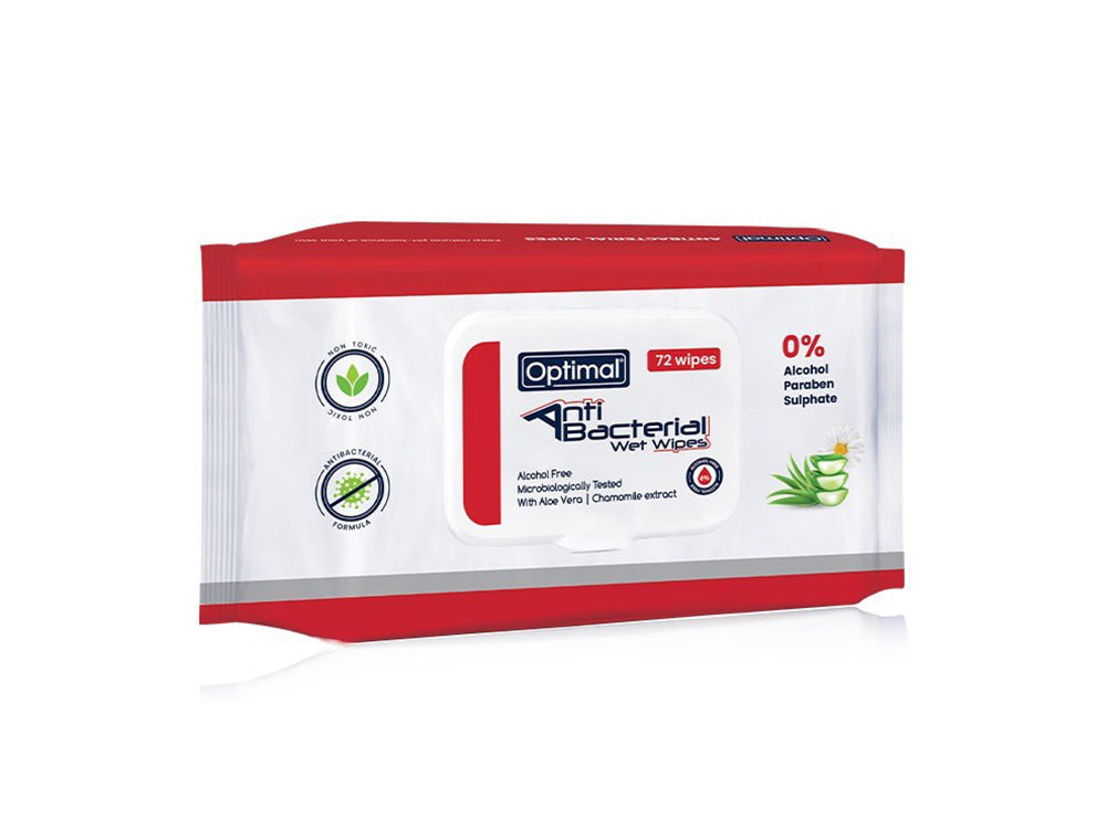 Optimal Anti Bacterial Wet Wipes 72 Pieces