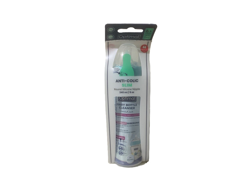 Optimal Baby Bottle Slim Waist Blue 240 ml