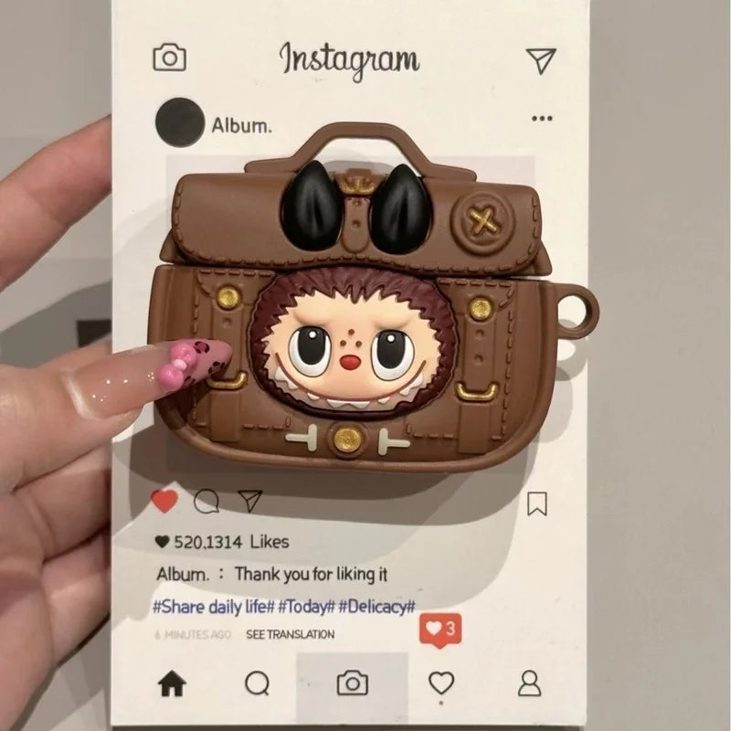 Labubu Brown cartoon-style case for airpods 4th generation