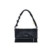 Desigual - Small Black Embroidered Flap Bag
