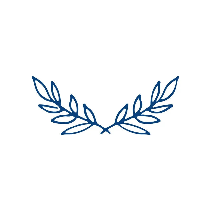 laurel wreath semi-permanent jagua tattoo design on a white background