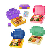 Leakproof dual-color bento lunch box with 5 compartments