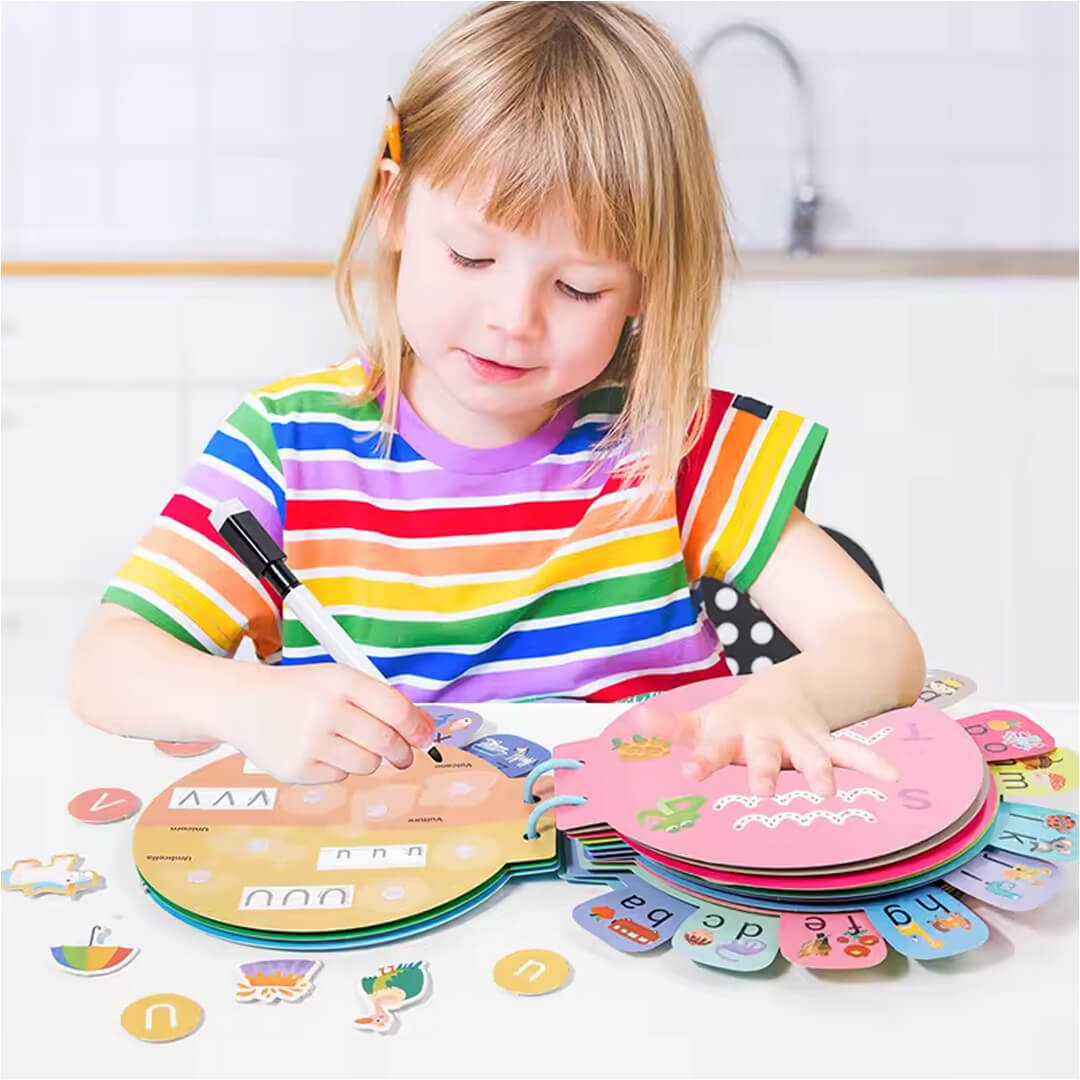 Kids alphabet activity book with tracing practice