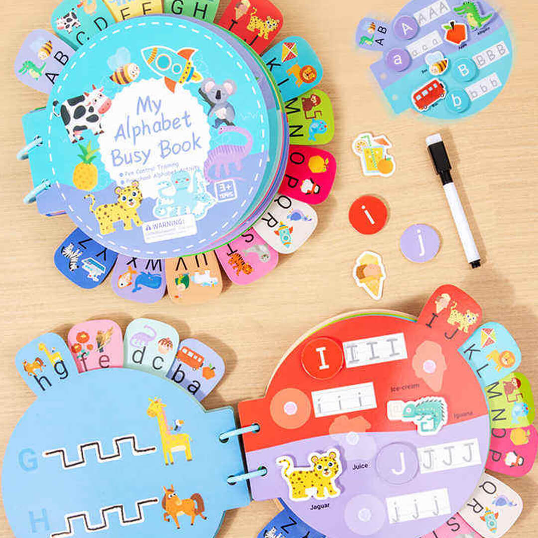 ABC learning book for toddlers with Velcro matching
