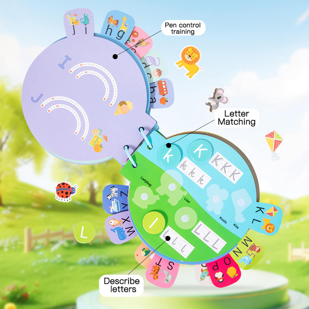 Kids educational busy book for letter recognition