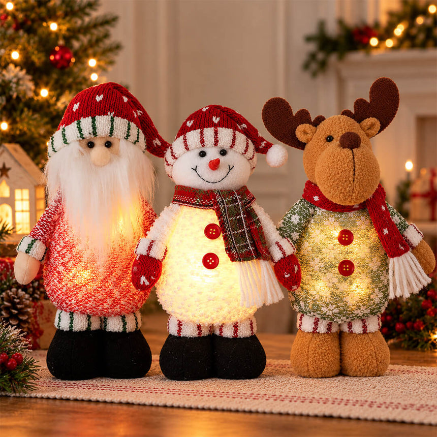 Santa Snowman and Deer LED Christmas decorations