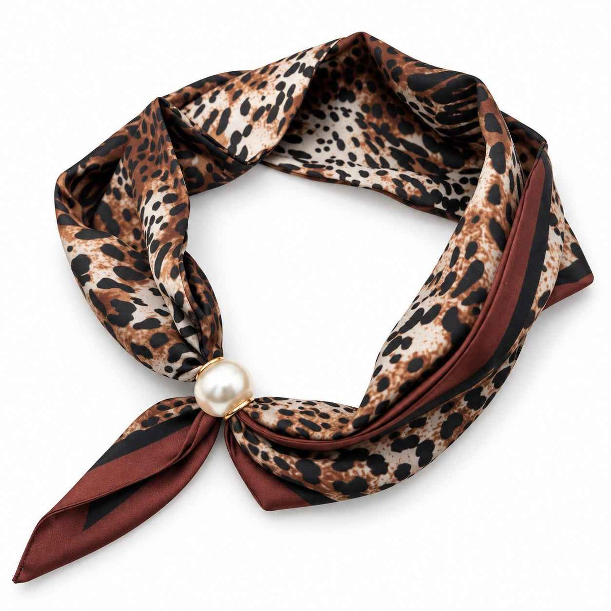 Leopard Pearl Magnetic Scarf Petit Détail Lebanon